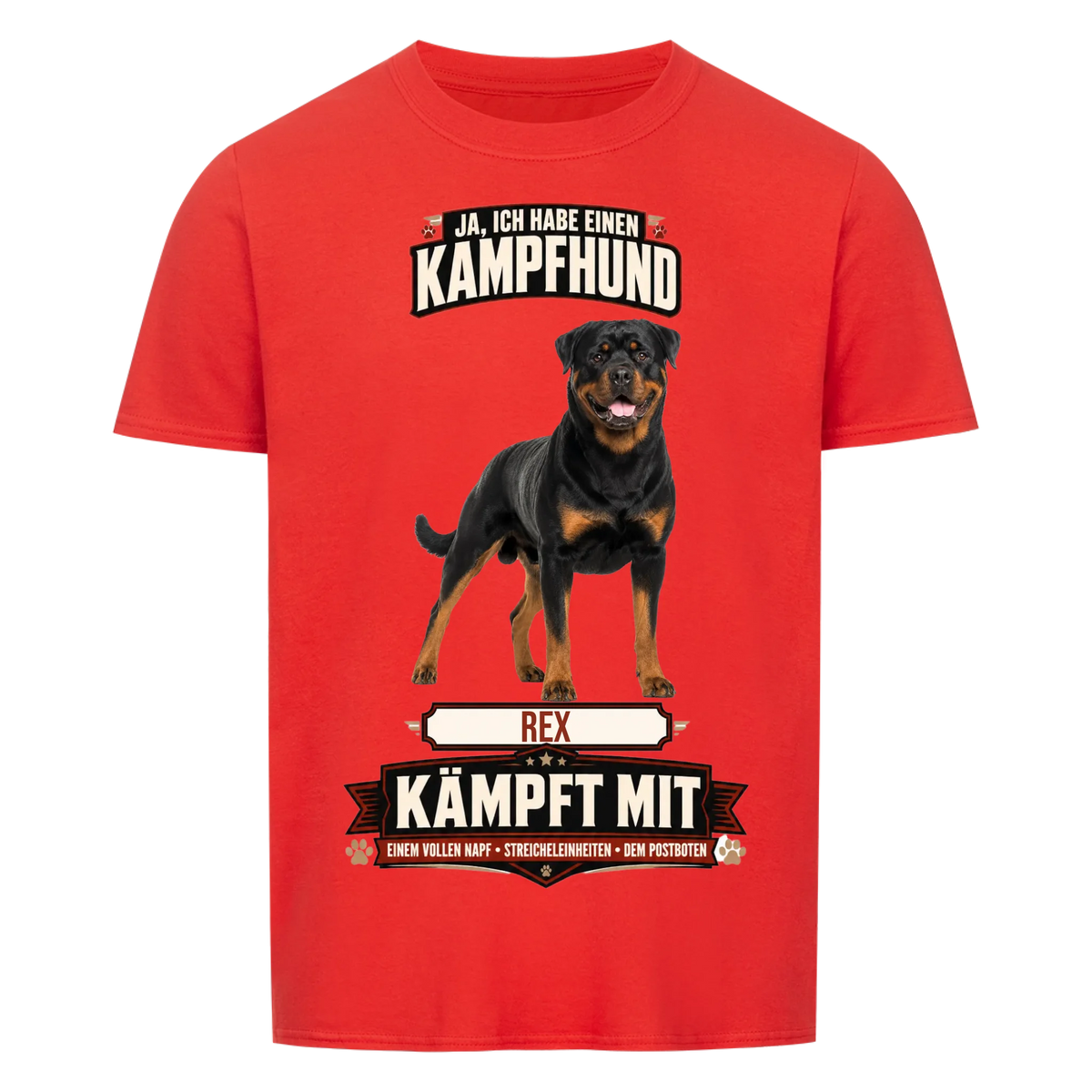 Kampfhund Hunde-T-Shirt personalisiert – Farbvariante