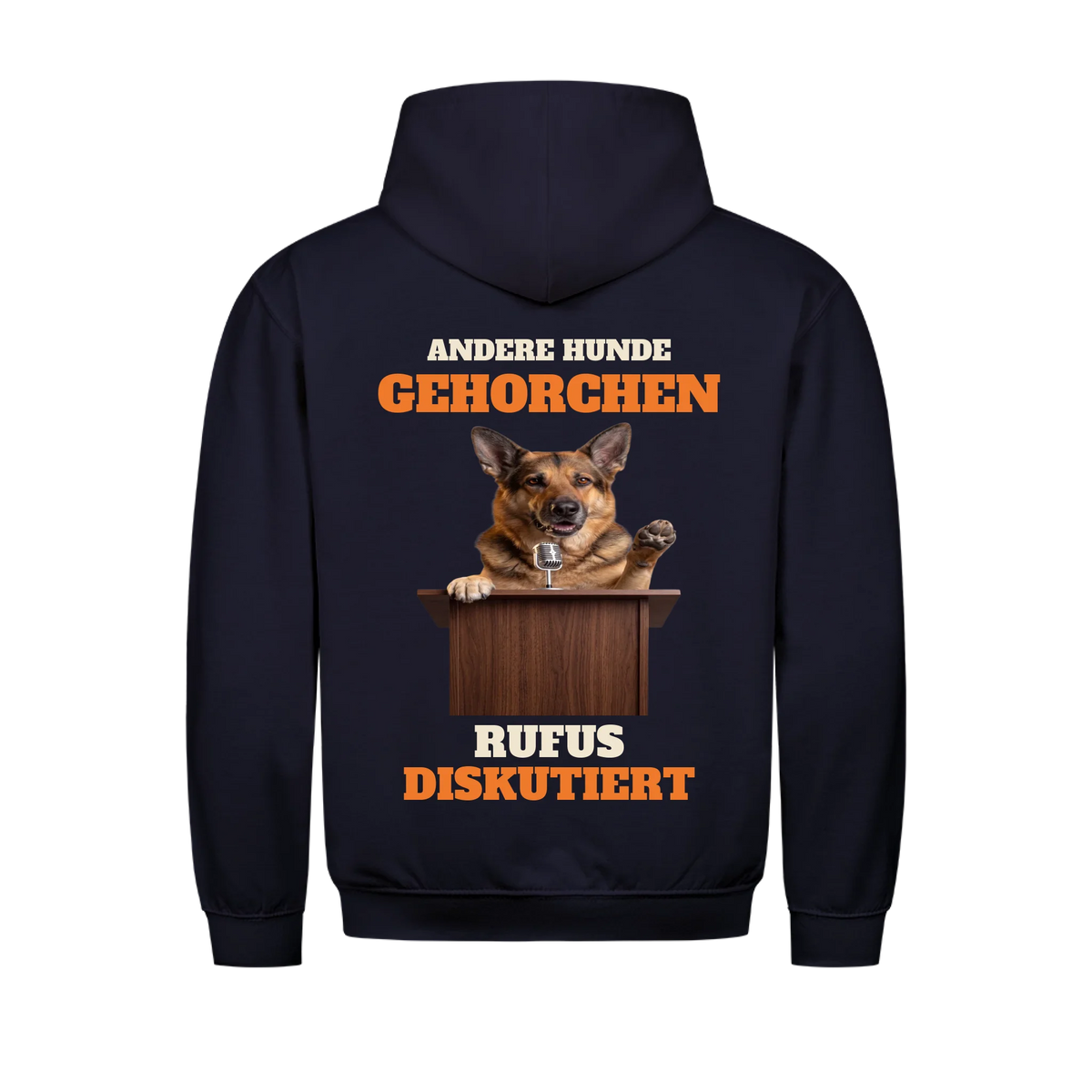 Andere Hunde gehorchen Upgrade Hoodie Navy – personalisiert mit Foto & Name | Lil Snouts