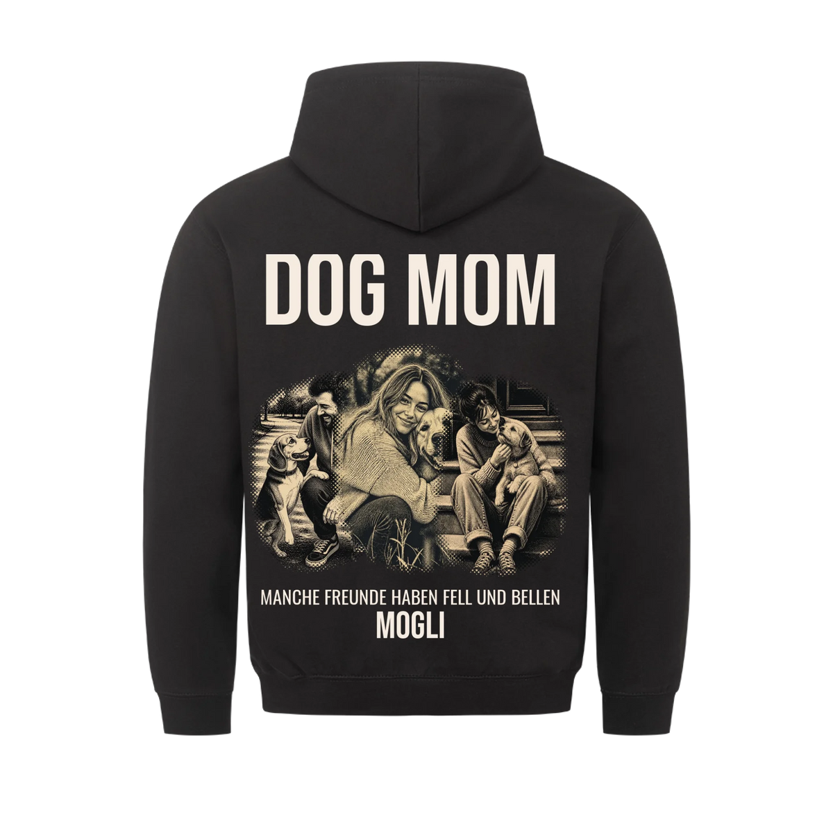 Dog Mom / Dog Dad Kollage Hoodie Rueckendruck - personalisiert mit Foto und Name | Lil Snouts