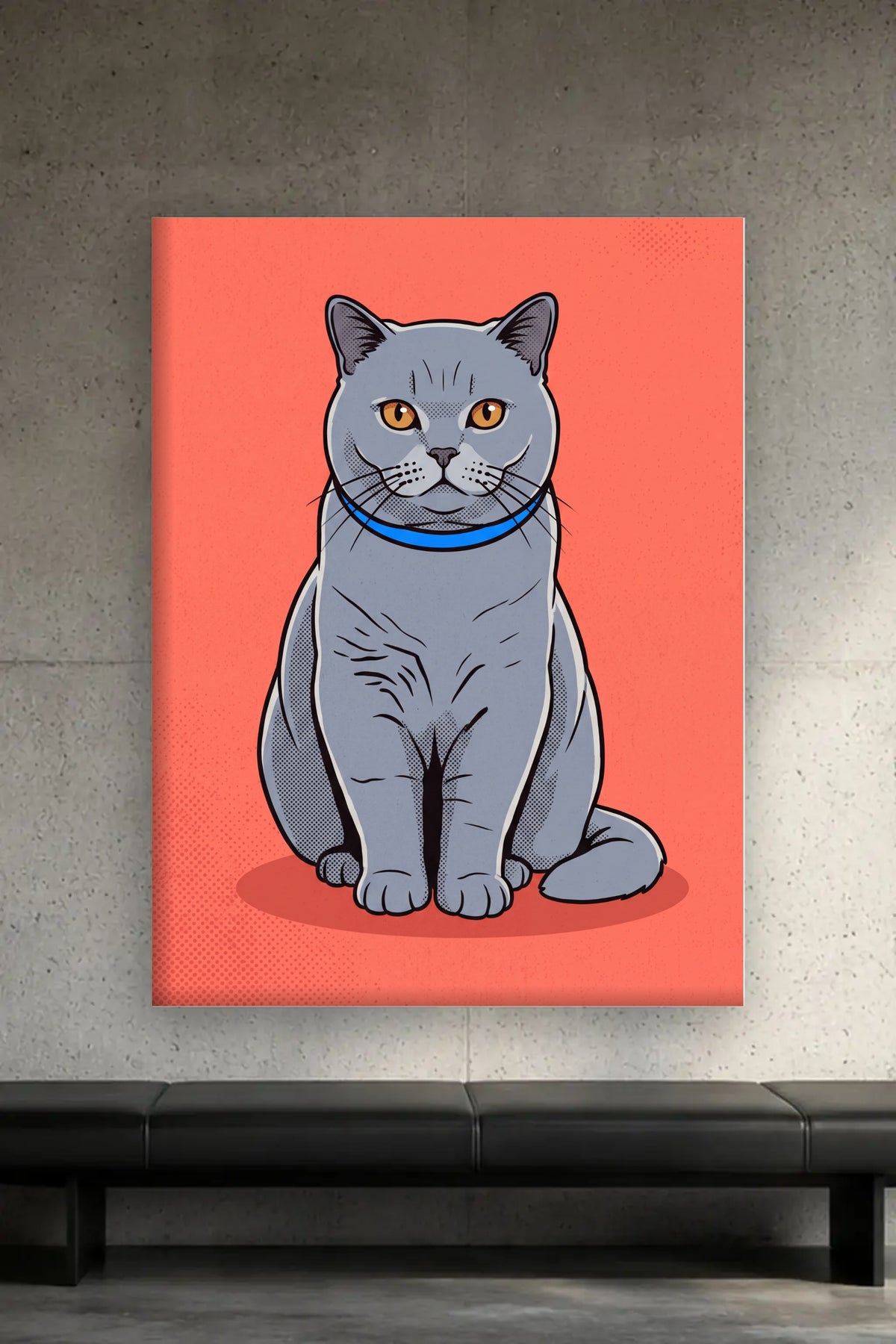 Leinwand im Wohnzimmer: Deine Katze als Pop-Art-Siebdruck – personalisiertes Katzenportrait