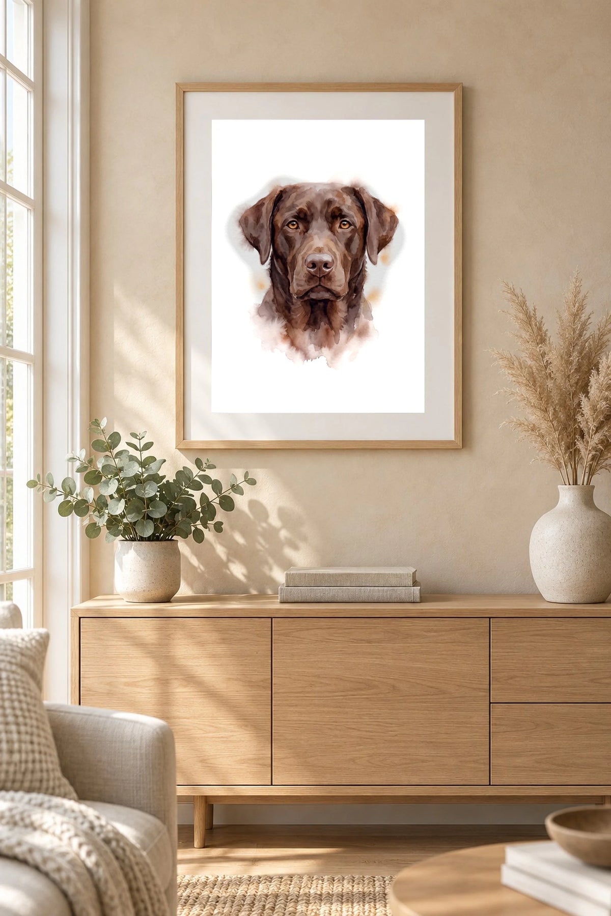 Aquarell-Portrait Poster mit Labrador
