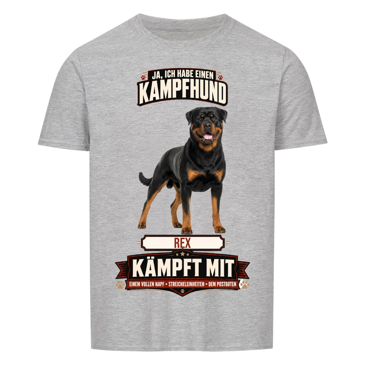 Kampfhund Hunde-T-Shirt personalisiert – Farbvariante