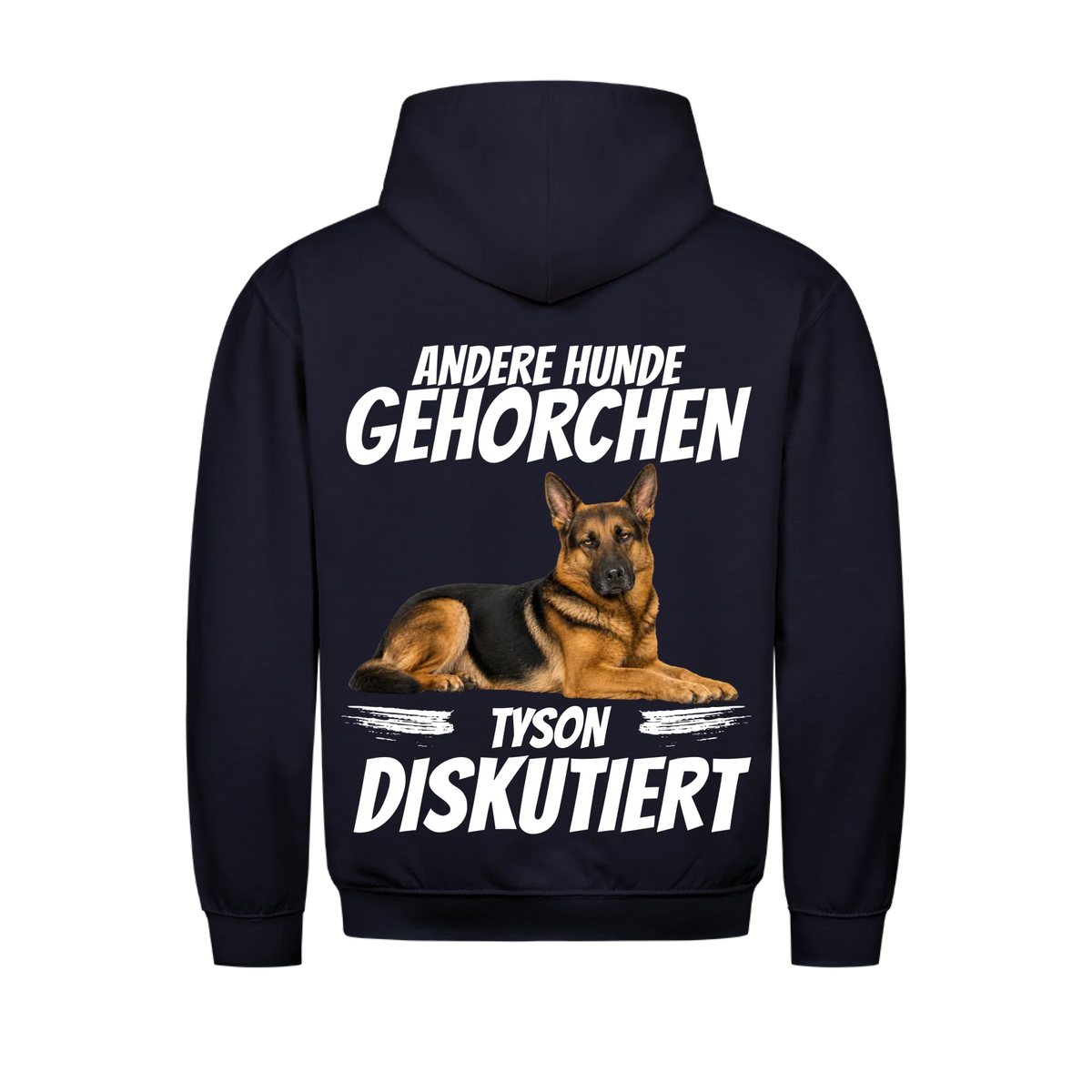 Andere Hunde gehorchen Hunde-Hoodie personalisiert – Farbvariante