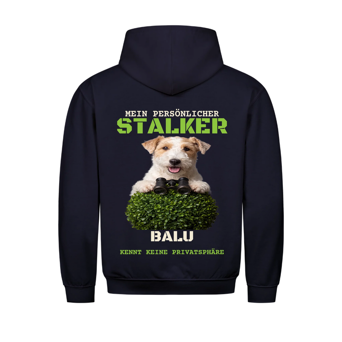 Mein persönlicher Stalker Upgrade Hoodie Navy – personalisiert mit Foto & Name | Lil Snouts