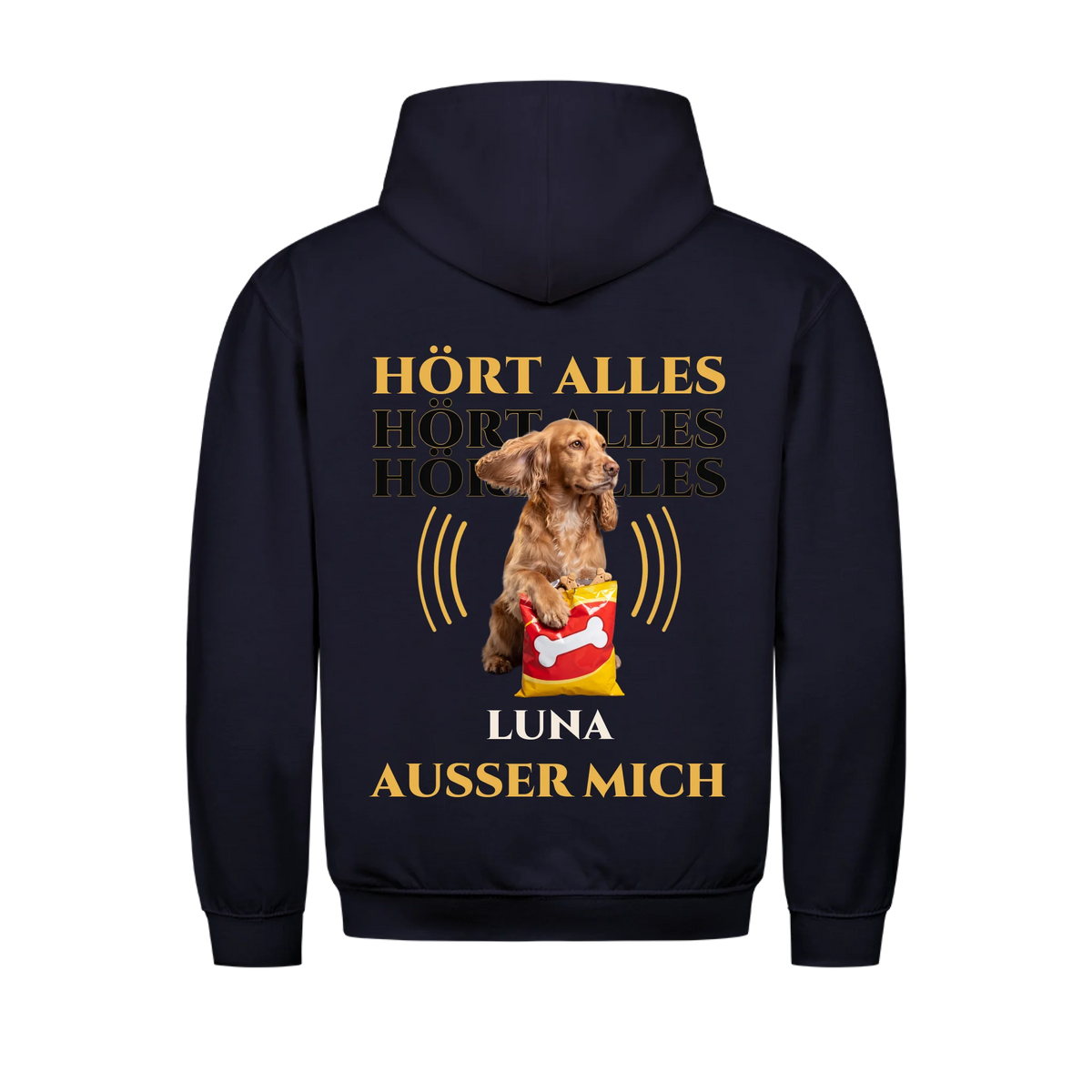Hört alles außer mich Upgrade Hoodie Navy – personalisiert mit Foto & Name | Lil Snouts