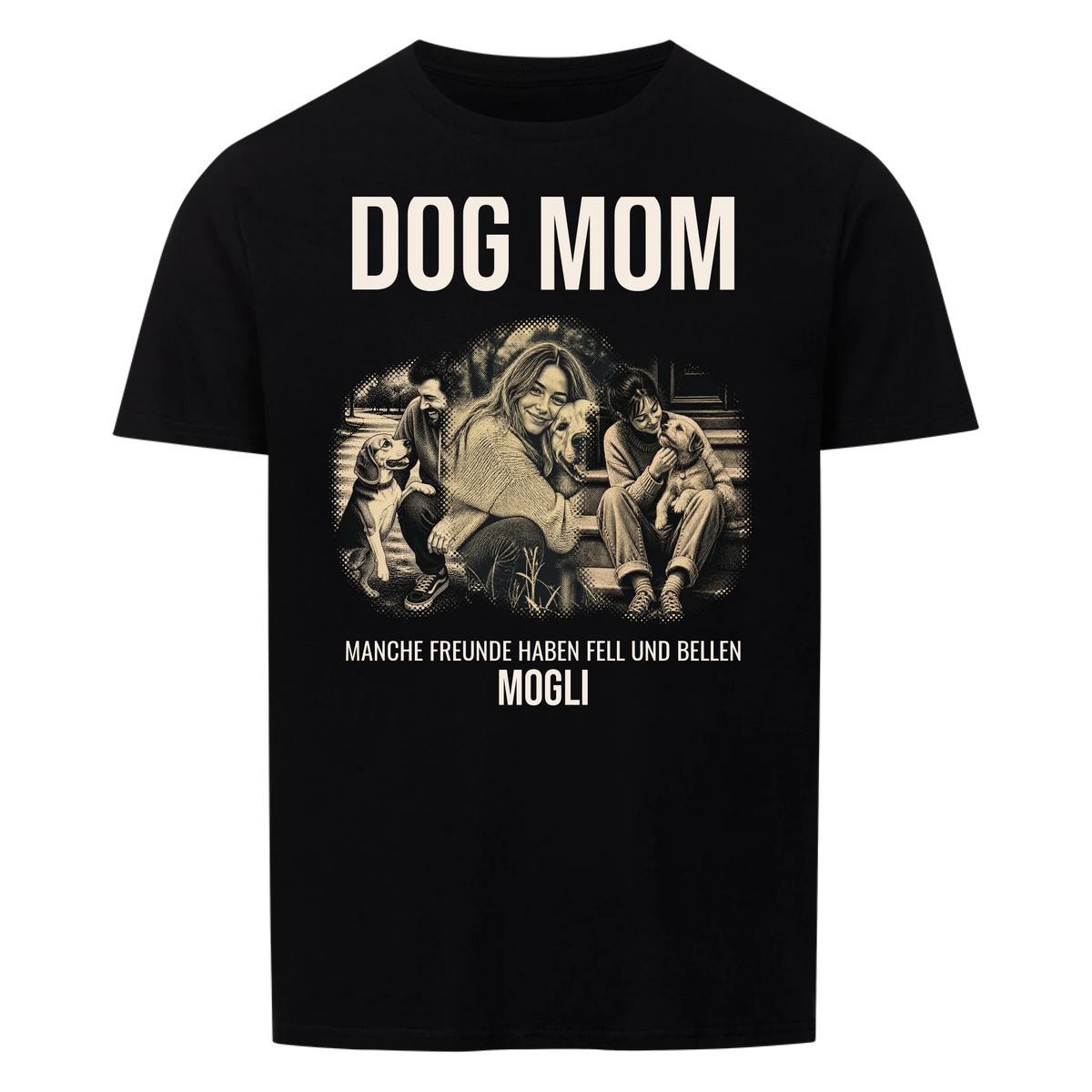 DOG MOM Kollage T-Shirt mit deinem Hund und Namen von Lil Snouts