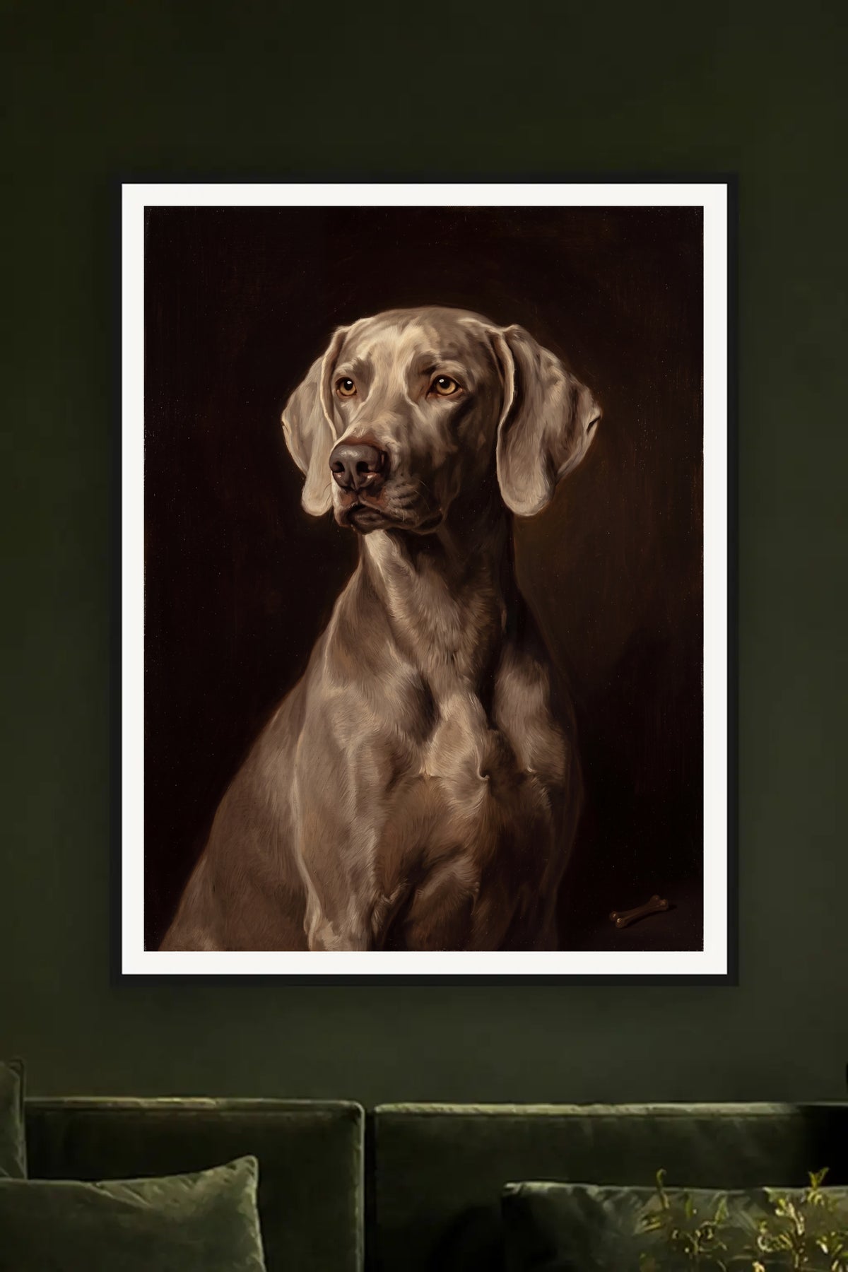 Poster im Wohnzimmer: Dein Hund als Alter Meister – personalisiertes Hundeportrait