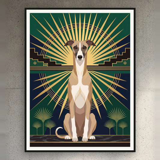 Poster und Leinwand Kartenbild Art Deco Sunburst