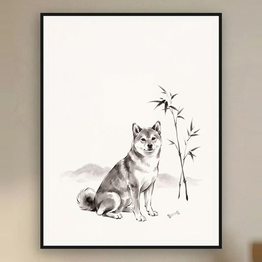 Poster und Leinwand Kartenbild Sumi-e Tuschemalerei