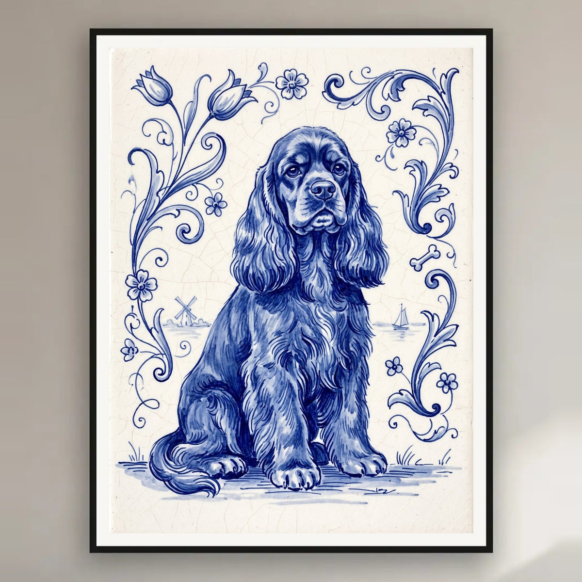 Poster und Leinwand Kartenbild Delfter Blau