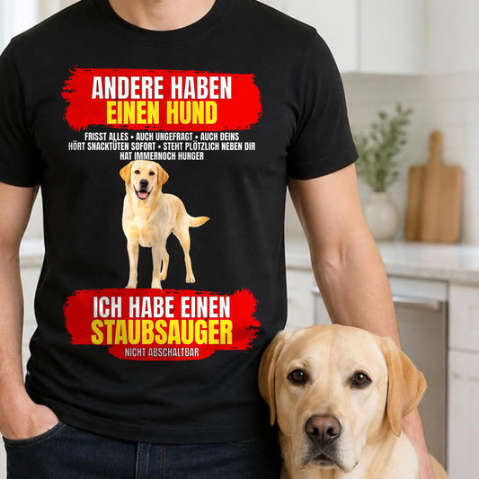 Getragen: Staubsauger T-Shirt mit Labrador-Motiv