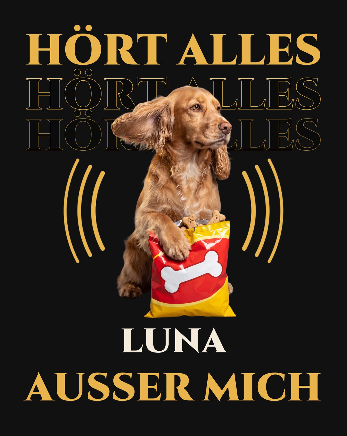 Hört alles außer mich – Druckdetail, personalisiert mit Haustierfoto & Name | Lil Snouts